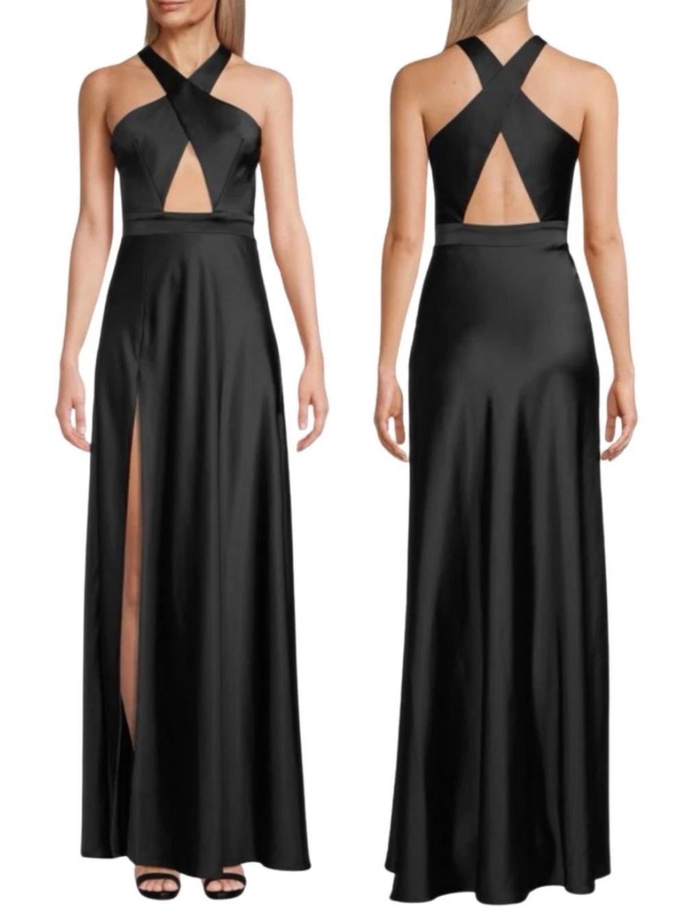 NWT Katie May Asher Satin Cutout Gown